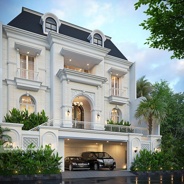 #frontfacadedesign - Mr. WLL 1607 Classic House 3 Floors Design - BSD, Tangerang Selatan - Code 33791