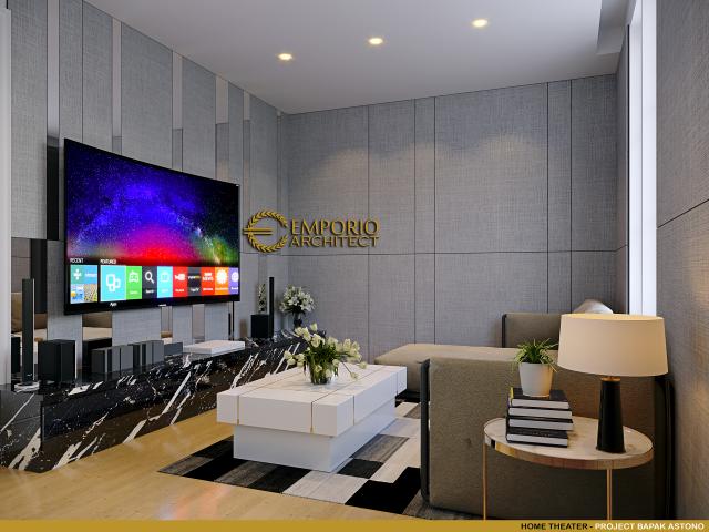 Desain Home Theater Rumah Klasik 3 Lantai Bapak Astono di Alam Sutera, Tangerang Selatan