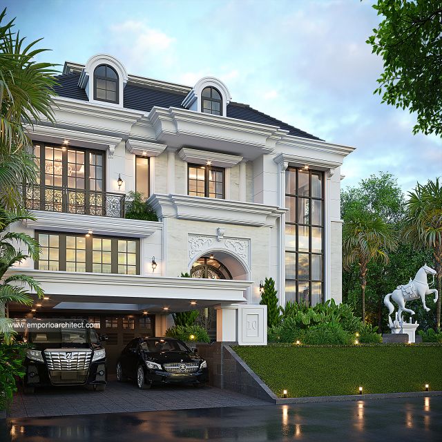 #classichomefacade - Mr. DD 1796 Mediterranean Classic House 3 Floors Design - Palembang - Code 38972