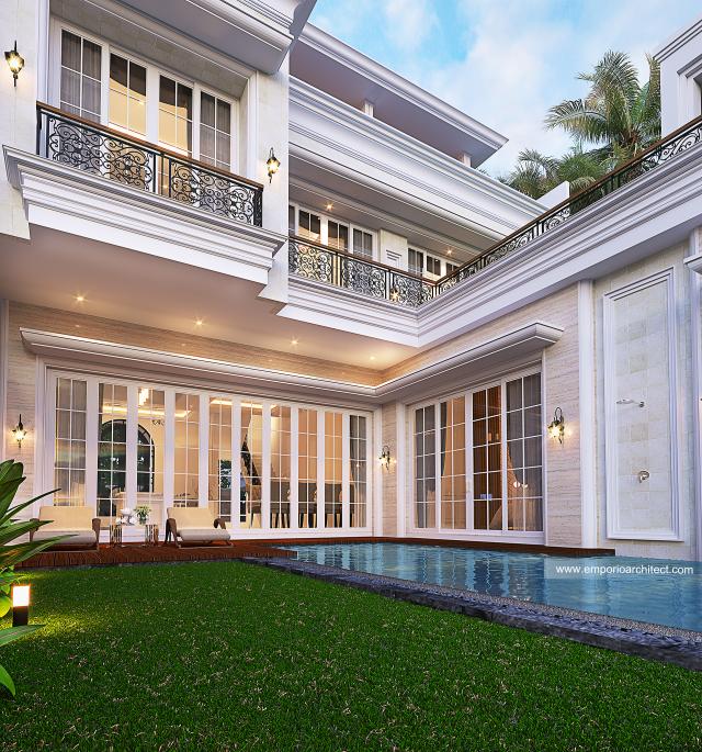 #exteriordesign - Mrs. LN Classic House 3.5 Floors Design - Jakarta - Code 15299