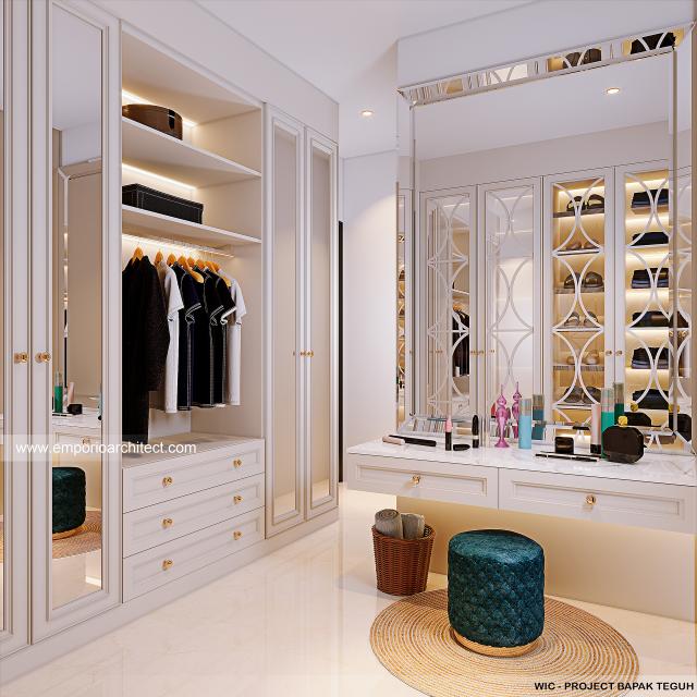 Desain Walk In Closet Rumah Klasik 3.5 Lantai Bapak TGH di Tangerang