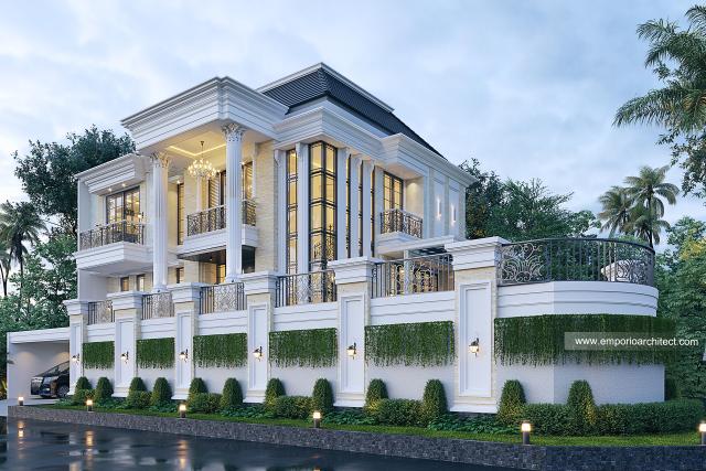 Desain Rumah Klasik 3.5 Lantai Miss Gabrielle di  Jakarta