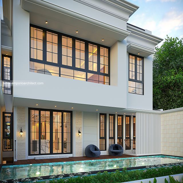 #classichomefacade - Mrs. TN 1793 VIII Classic Mediterranean House 4 Floors Design - Jakarta - Code 38808