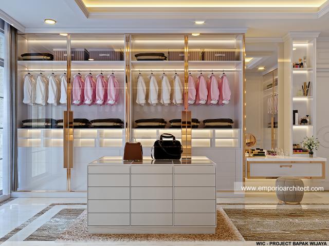 Desain Walk In Closet Rumah Klasik 4 Lantai Bapak WJY di Kelapa Gading, Jakarta Utara