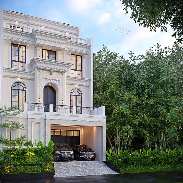 #homeexteriordesign - Mr. YNT 1868 Mediterranean House 4 Floors Design - Jakarta Barat - Code 40889