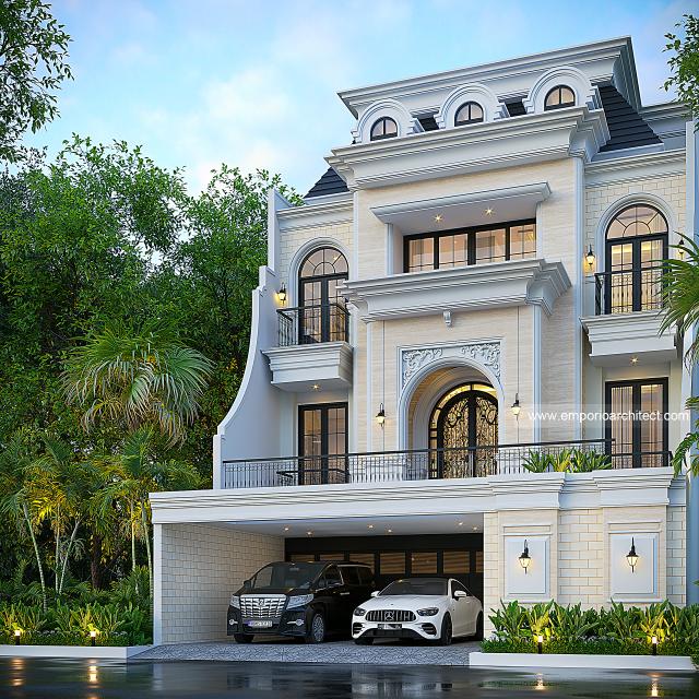 #housefacade - Mrs. TN 1728 VII Classic House 4 Floors Design - Jakarta - Code 36977