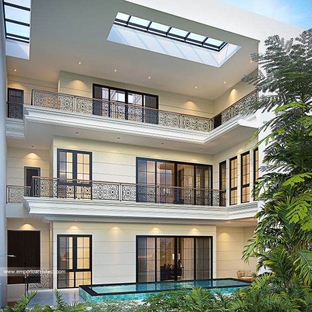 Gambar 3 Desain Rumah Mediteran 4 Lantai Bapak IVN di  Jakarta