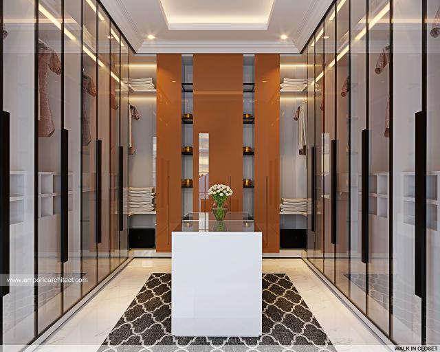 Desain Walk In Closet Rumah Klasik 4.5 Lantai di PIK, Jakarta Utara