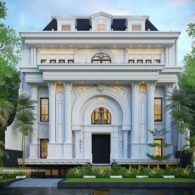 #classichomedesign - Mrs. MRF 1880 Classic Mediterranean House 4 Floors Design - Jakarta - Code 41134