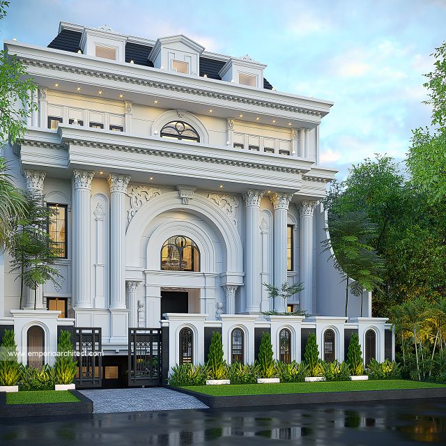 #frontviewexterior - Mrs. MRF 1880 Classic Mediterranean House 4 Floors Design - Jakarta - Code 41135