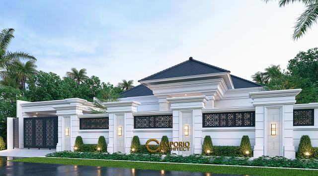 Desain Tampak Depan Dengan Pagar Rumah Klasik Modern 1 Lantai Ibu Youke di Manado, Sulawesi Utara