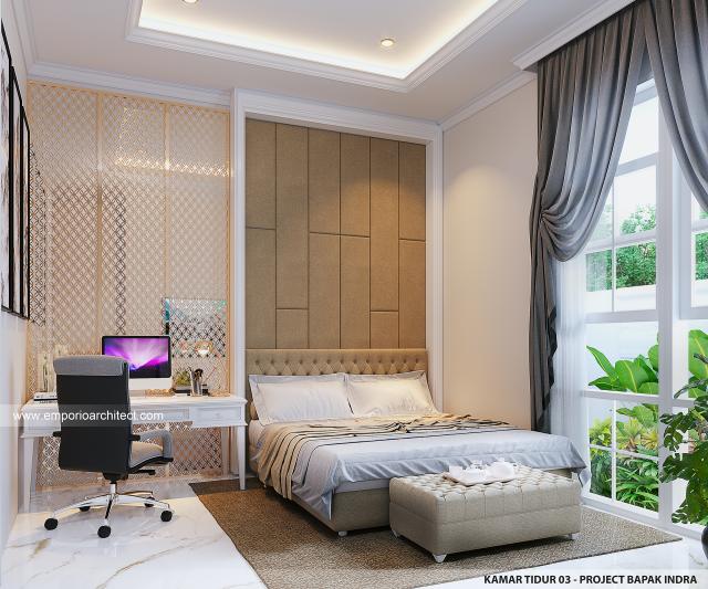 Desain Kamar Tidur 3 Rumah Klasik Modern 1 Lantai Bapak INR di Jakarta