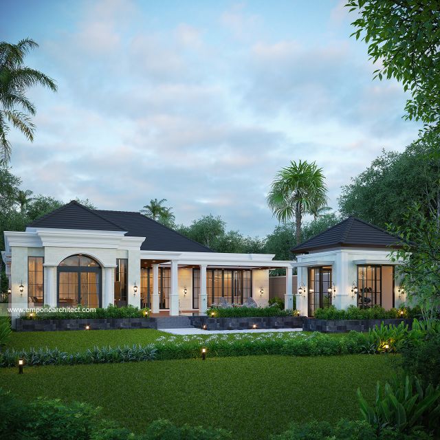 #housedesign - Mrs. SYT 1827 Mediterranean Classic House 1 Floor Design - Malang - Code 39933