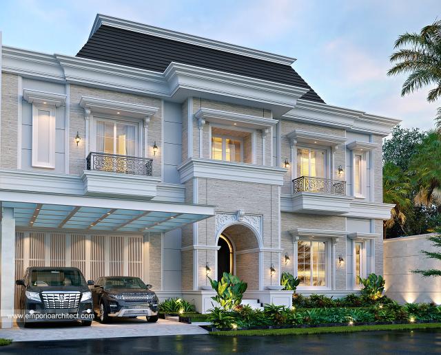 Gambar 2 Desain Rumah Klasik Modern 2 Lantai Bapak IGS 1398 di  BSD, Tangerang Selatan