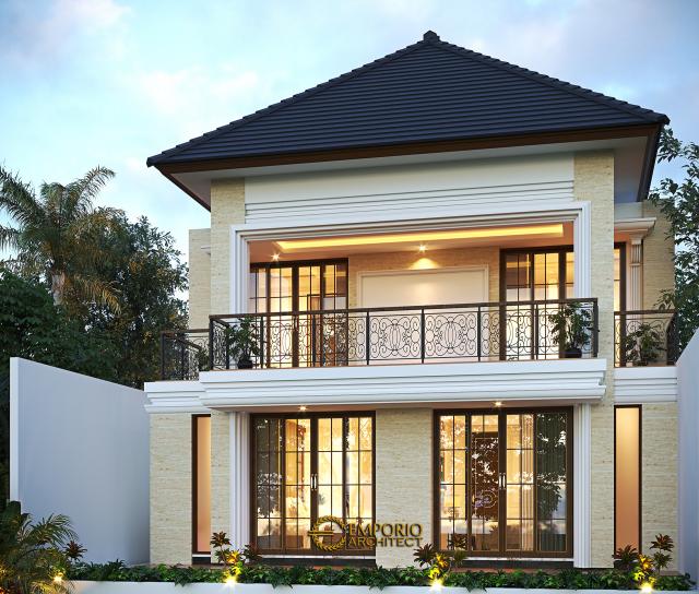 Desain Tampak Belakang Rumah Klasik Modern 2 Lantai Ibu Nurul di Ponorogo, Jawa Timur