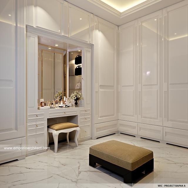 Desain Walk In Closet Rumah Klasik Modern 2 Lantai Bapak ATS di Jakarta