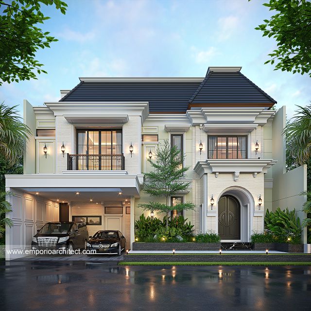 #frontviewexterior - Mr. AMH 1681 Classic Modern House 2 Floors Design - Palembang - Code 35885