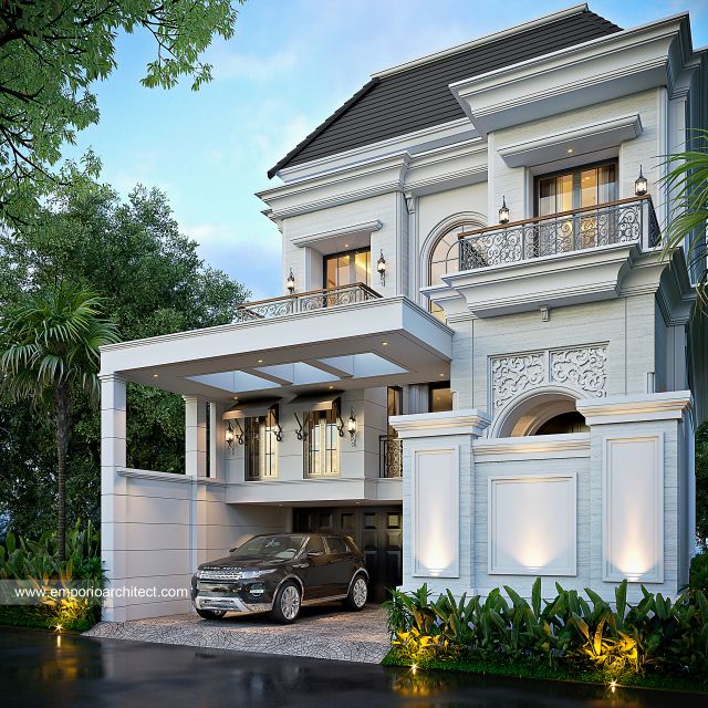 #withfenceexterior - Mr. YMM 1789 Mediterranean Classic House 2 Floors Design - Jakarta - Code 38513