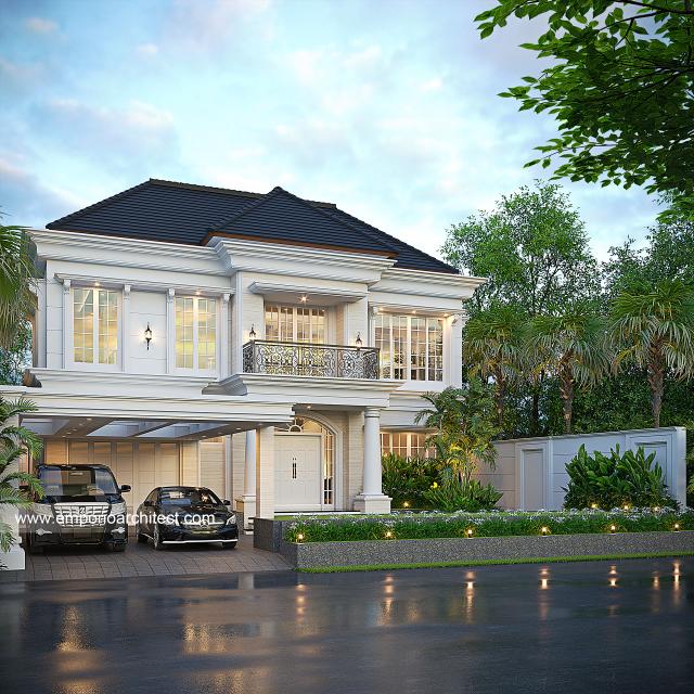 #frontfacadedesign - Mr. FJR 1608 Classic Modern House 2 Floors Design - Yogyakarta - Code 33563