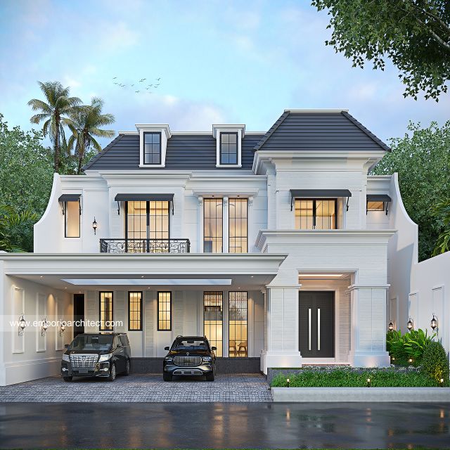 Desain Rumah Klasik Modern 2 Lantai Bapak MMT 1840 di  Jakarta