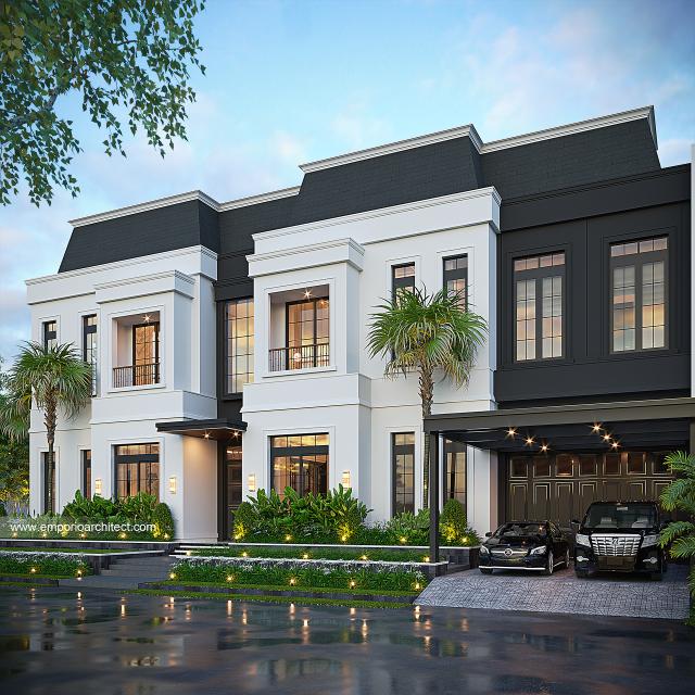 Desain Rumah Klasik Modern 2 Lantai Bapak BGS 1581 di  Yogyakarta