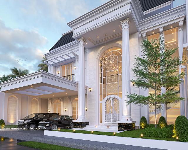 Desain Tampak Depan 3 Rumah Klasik Modern 2 Lantai Bapak SD di Jakarta