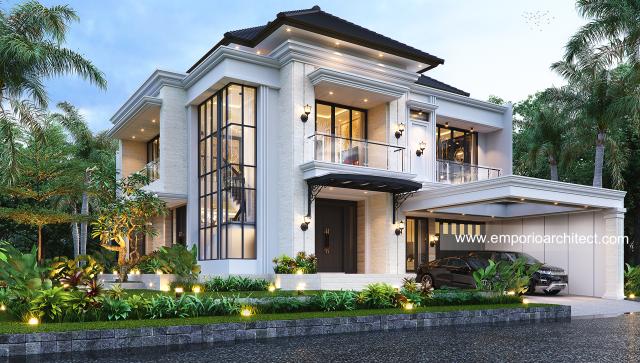 Gambar 1 Desain Rumah Klasik Modern 2 Lantai Ibu NMI 1201 di  Alam Sutera, Tangerang