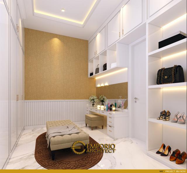 Desain Walk In Closet Rumah Klasik Modern 2.5 Lantai Ibu NV di Jakarta