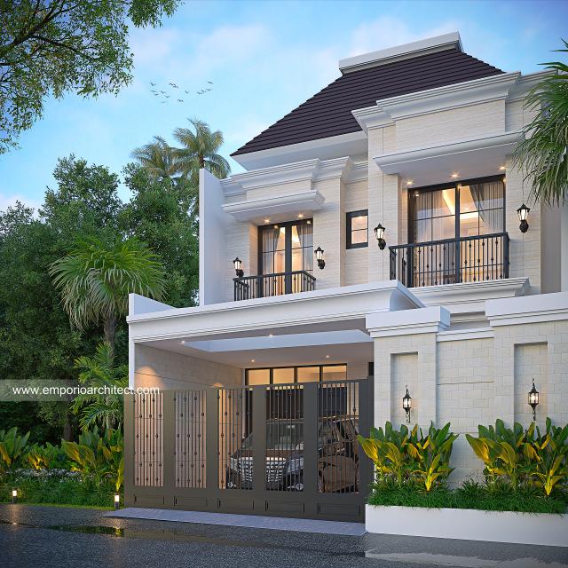 Gambar 2 Desain Rumah Klasik Modern 2.5 Lantai Bapak AQS 1570 di  Jakarta