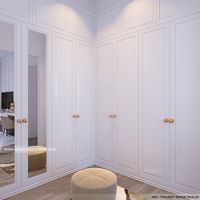 Desain Walk In Closet Rumah Klasik Modern 3 Lantai Bapak PLS di Jakarta