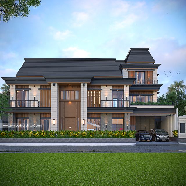 #classichomedesign - Mr. JC 1857 Classic Modern House 3 Floors Design - Balikpapan - Code 40437