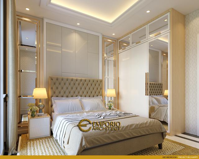 Desain Kamar Tidur Anak Rumah Klasik Modern 3 Lantai Ibu Happy di Jakarta Selatan