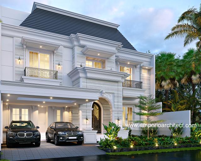 Gambar 2 Desain Rumah Klasik Modern 3 Lantai Mr. AT 1191 di  Bekasi, Jawa Barat