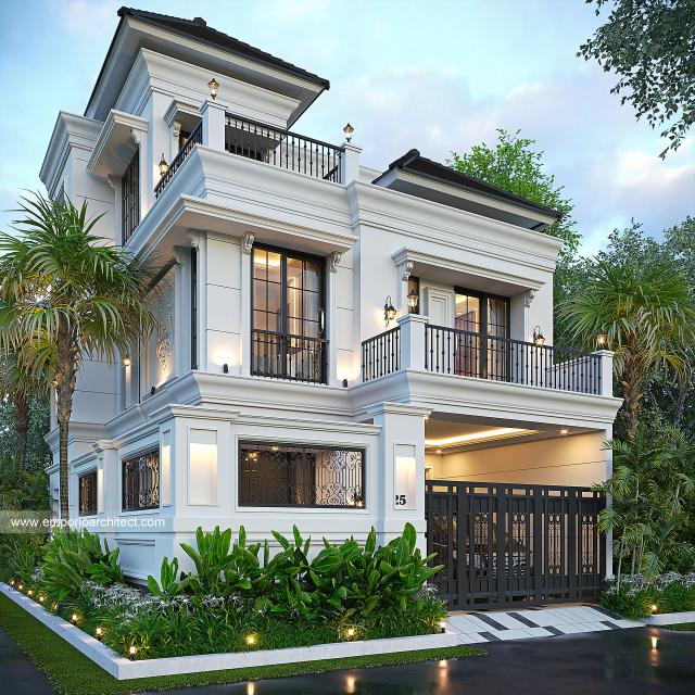 Gambar 1 Desain Rumah Klasik Modern 3 Lantai Bapak IFN 1500 di  Makassar