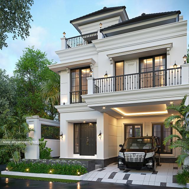 Gambar 2 Desain Rumah Klasik Modern 3 Lantai Bapak IFN 1500 di  Makassar