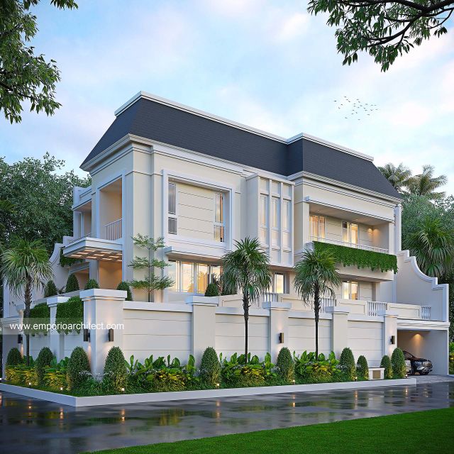 Gambar 2 Desain Rumah Klasik Modern 3 Lantai Bapak ADL 1725 di  Jakarta