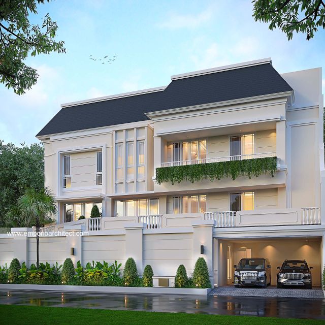 Gambar 3 Desain Rumah Klasik Modern 3 Lantai Bapak ADL 1725 di  Jakarta