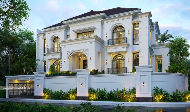 Desain Rumah Klasik Modern 3 Lantai Ibu YNY 1462 di  Jakarta