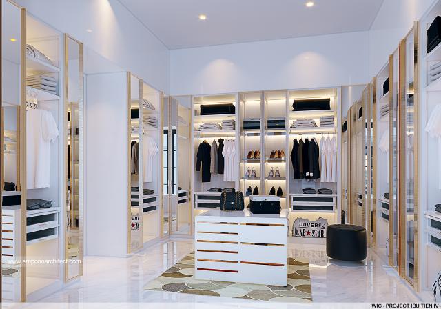 Desain Walk In Closet Rumah Klasik Modern 3.5 Lantai Ibu TN IV di Jakarta Selatan