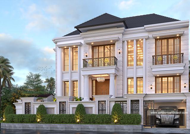 Gambar 1 Desain Rumah Klasik Modern 3.5 Lantai Bapak SRT 1278 di  Bandung