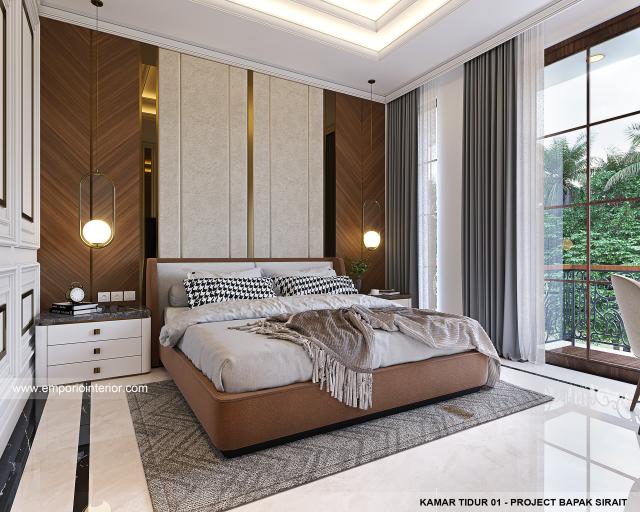 Desain Kamar Tidur 01 Rumah Klasik Modern 3.5 Lantai Bapak SRT di Bandung