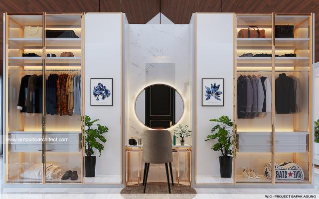 Desain Walk In Closet Rumah Kolonial 3 Lantai Bapak Agung Partha II di Karangasem, Bali