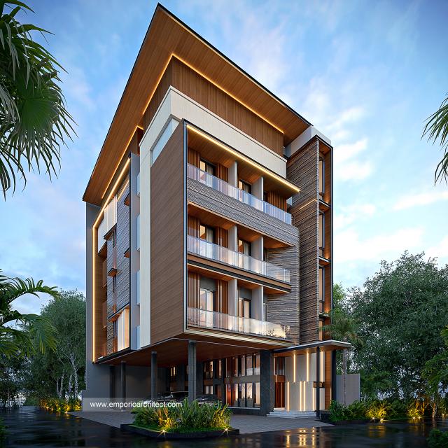 #facadedesign - Mrs. Wahyu 1594 dan Mrs. Mega Modern Boarding House 5 Floors Design - Jakarta Pusat - Code 33380