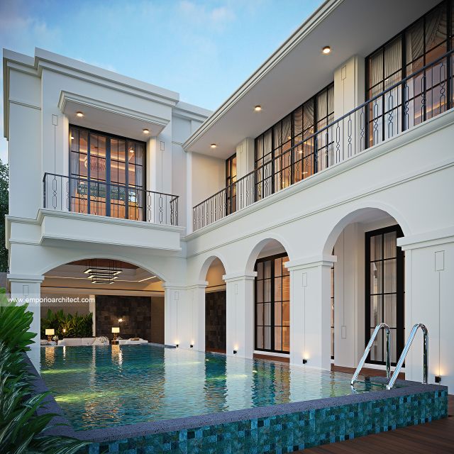 #classichomedesign - Mrs. SC 1835 Mediterranean House 2 Floors Design - Bandung - Code 39856