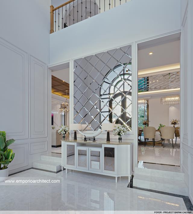 Desain Foyer Rumah Mediteran 2.5 Lantai Bapak Caesar di Bekasi, Jawa Barat