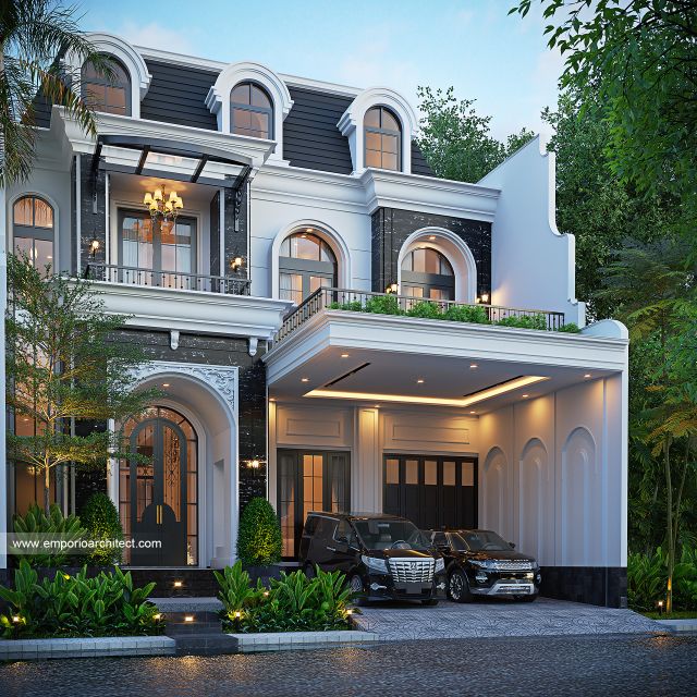 Gambar 1 Desain Rumah Mediteran 3 Lantai Bapak ANS di  BSD, Tangerang Selatan