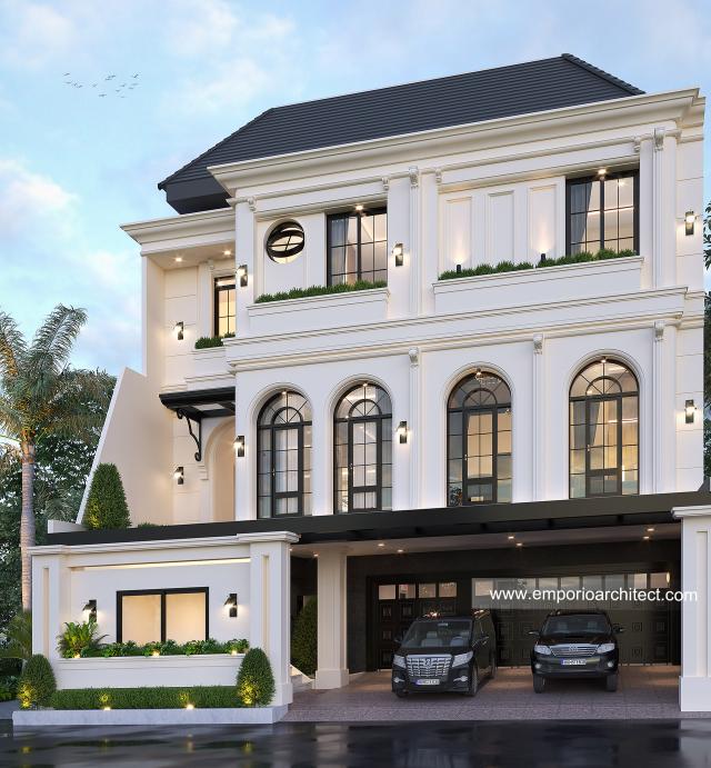 Gambar 1 Desain Rumah Mediteran 3 Lantai Bapak Gilang Dirga dan Ibu Adiezty Fersa di  Bekasi, Jawa Barat