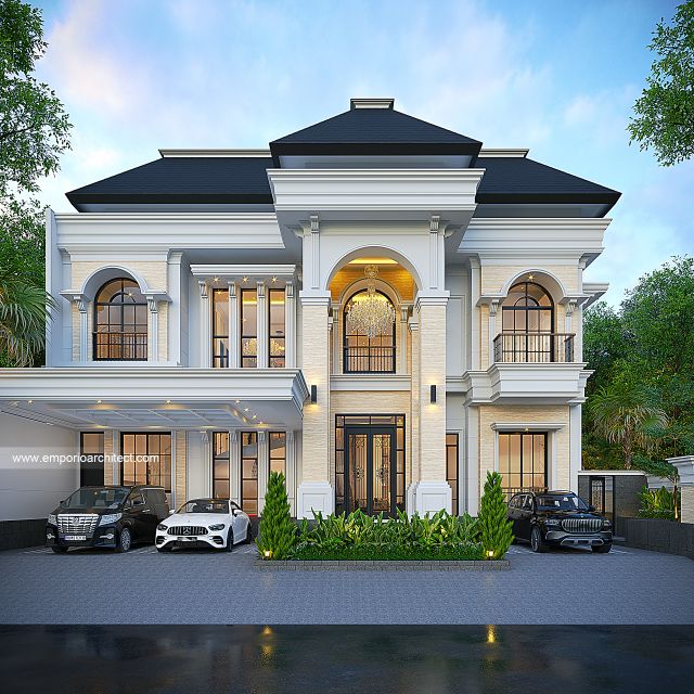 Gambar 2 Desain Rumah Mediteran 3 Lantai Ibu FHN 1703 di  Bintaro, Jakarta Selatan