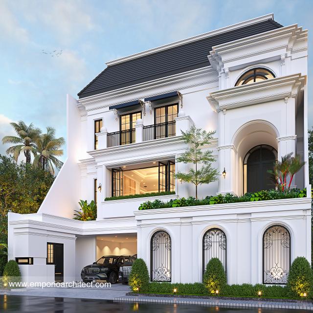 Gambar 2 Desain Rumah Mediteran 3 Lantai Bapak HLM 1118 di  Jakarta