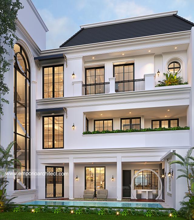 Gambar 3 Desain Rumah Mediteran 3 Lantai Bapak HLM 1118 di  Jakarta